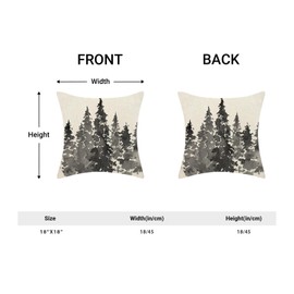 AEIOAE Watercolor Black Tree Pillow Covers 20 X 20 Inch Set of 2, Nature Themed Christmas Winter Throw Pillow Covers Rustic Forest Pillowcase Decor for Couch Sofa Home Outdoor