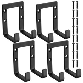 HAOCHEN 4 Pcs Heavy Duty Garage Hooks, Garage Storage Utility Hooks, Wall Mounted Tool Hooks for Shed Storage Double Hooks, Wall Hooks Van Ladder Hooks Hanger for Hanging Power Tools Bulk Items