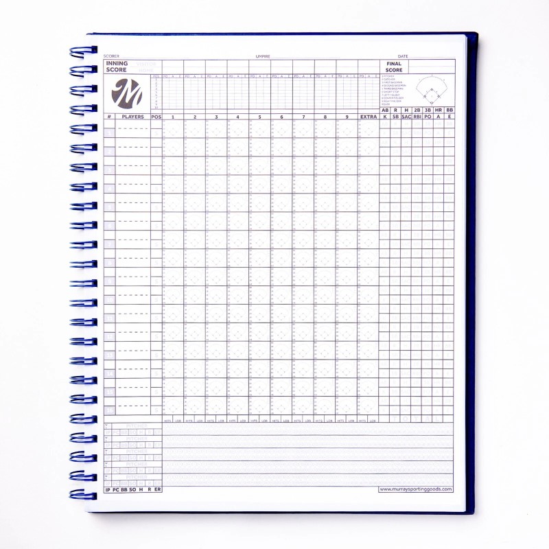 Murray Sporting Goods Premium Baseball Softball Scorebook - 60 Games