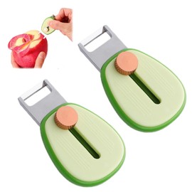 2PCS Mini Avocado-Shaped Fruit Peelers - Compact Retractable Stainless Steel Peeling Tools - Portable for Travel Camping Outdoor Use