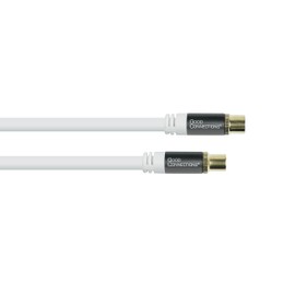 Good Connections SAT TV Antenna Cable – Coax plug to Coax socket – 2 x Sheath Current Filter (Ferrite Core) Double Shielding – Shielding Dimensions SmartFLEX - IEC/Coax Plug to Socket 1 m White