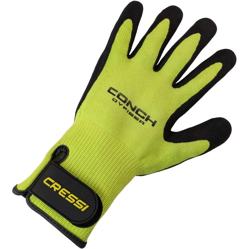 Cressi Conch Dyfiber Gloves, Lime, L