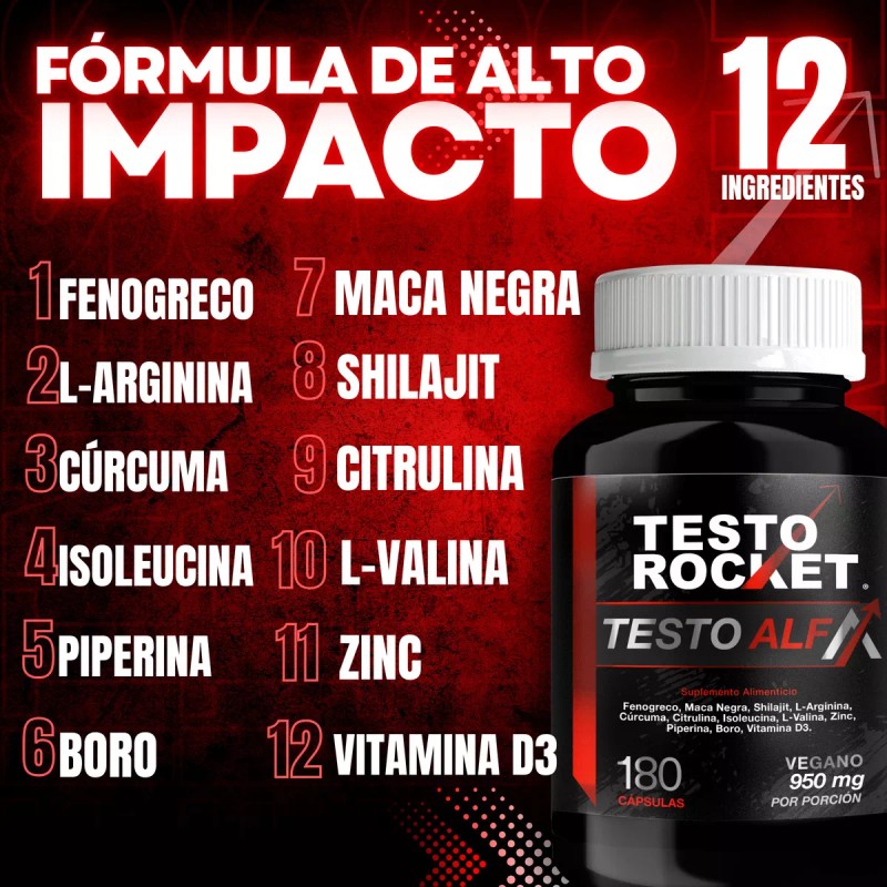 Testo Alfa Vitaminas Para Hombres Precursor Testosterona 12 Ingredientes Potenciados