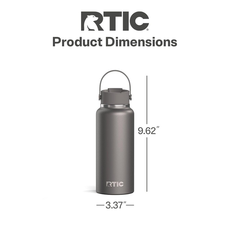 RTIC 32oz Outback Water Bottle, Ceramic Lined, Insulated, Stainless Steel,