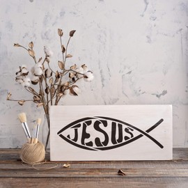 Jesus Fish Stencil Template - Reusable Stencils for Painting in Small & Large Sizes