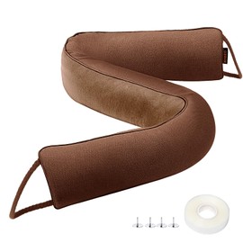 MAGZO Door Draft Stopper, 32 Inch Under Door Draft Blocker Noise Stopper, Weighted Wind Blocker Draft Guard for Bottom of Door, Brown
