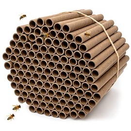 Rivajam Paquete de 125 tubos de cartón para nido de casa de abeja de Mason Bee Hive y suministros de abejas, kit de inicio de abeja Mason Bee y regalo de jardín de abejas | tubos de hoteles de abeja y nido de abejas