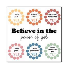 The Power of Yet Sign - Emotion Wheel Magnet 7 Inch - Mental Health Gifts - Inspirational Textured Strips for Office Encouragement Gift - Self Care Encourage Magnet Gifts