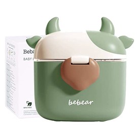 Bebamour Baby Formula Dispenser Portable Travel Milk Powder Formula Container Candy Fruit Snack Storage Container with Scoop and Leveller, BPA Free, 450 ML (Green)