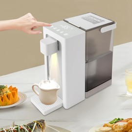 DYNAMI Instant Hot Water Filter Dispenser,1450W 3L/101.45oz Countertop Water Filter System,Instant Heating in 3 Seconds,5 Temperatures,Safety Lock,With Night Light Function,1 Filter Included