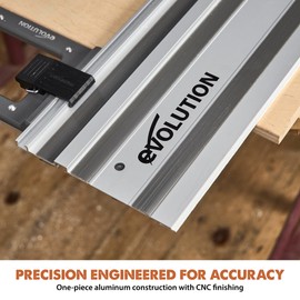Evolution ST1400-G2 55" Circular Saw Guide Rail/Track | Universal Fit: Makita, Bosch, Festool, Triton, Metabo | 55"/4.6ft (1.4m) | Includes Self-Aligning Bars, 2x Track Clamps, Hex Key & Carry Bag