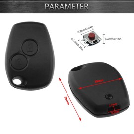 ShnminEU 2 Pack 2 Buttons Car Key Case Compatible with Clio Trafic Master Dacia Dustuer Sandero Key Case 2 Button Key Case with 4 Micro Button Buttons and Screwdriver