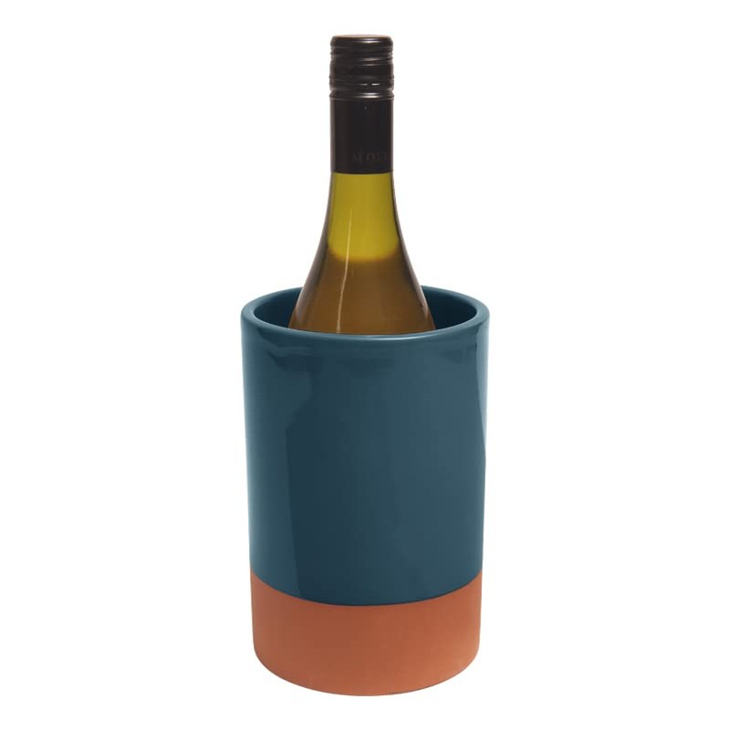 Dexam Sintra Glazed Terracotta Wine Cooler - Ink Blue