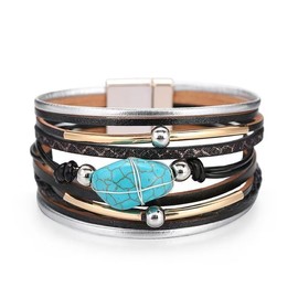 Stocking Stuffers Holiday Outfits for Women 2024 Boho Bracelets for Women Leather Bracelets for Women Turquoise Bracelet Wrap Bracelet Pearl Bracelet Stackable Bracelets Boho Jewelry