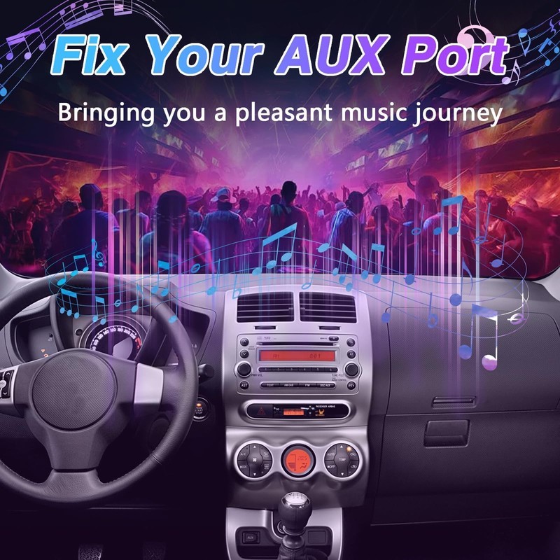 EVRBUL Aux Port Input Auxiliary Jack Adapter Compatible with Toyota