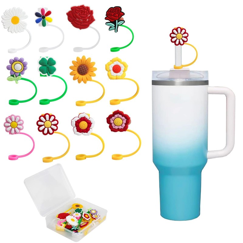 2Pcs Yellow Sunflower Straw Plug,Reusable Splash Proof Plugs Kitchen Tool