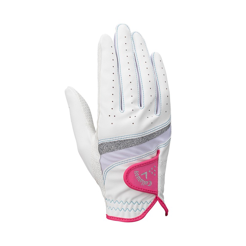 Callaway STYLE DUAL WMS WHT/PNK 21 25 Women's Golf Gloves,