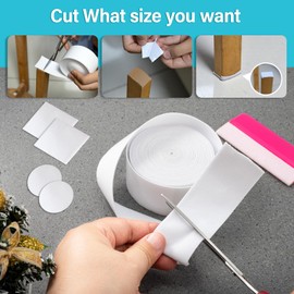 Gomake Adhesive Felt Tape Vinyl Squeegee Buffer White Self-Adhesive Soft Fiber Felt Roll for Vinyl Squeegee Replacement and Protecting Furniture Hard Surfaces DIY Adhesive-196.9 inch Length