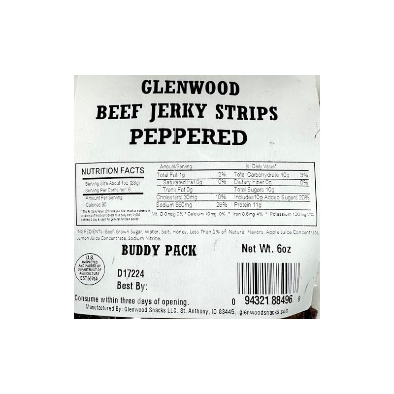 Glenwood Beef Jerky Tender Beef Jerky Buddy Pack Beef Jerky