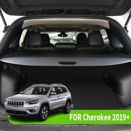 Liizoo for Jeep Cherokee 2019 Cargo Cover Jeep Cherokee 2020 2021 2022 2023 Accessories Rear Trunk Cover Rear Trunk Security Cover Shielding Shade, Black, (Not Fit for Jeep Grand Cherokee)