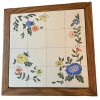 MK SANYO Solid Oak Framed Vienna Trivet Decorated Ceramic Tile