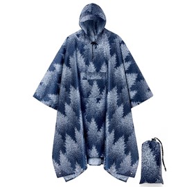 salamra Hooded Rain Poncho Waterproof Raincoat Jacket with Pocket for Men/Women/Adults