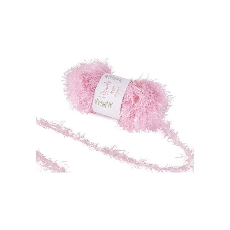 ウルベヒヤーン 50ｇ　アイラッシュヤーン フラダンス用クロシェットレイやシュシュ作りに最適【ハワイアン・カラー】 (パステルピンク)