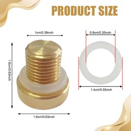 Lyxheth Radiator Coolant Expansion Tank Bleeder Screw, Radiator Drain Plug, Brass Coolant Air Bleeder Screw with Rubber O-ring, 17111712788 Radiator Expansion Tank Drain Screws Car Accessory for X3 X5