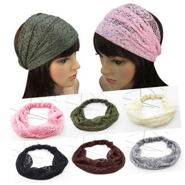 Minkissy Fluffy Headband for Women Glitter Headwrap Adult Lace Headwrap Women Headbands Fashionable Turban Breathable Scarf for Sports Party Dancing