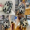 jupkem Checkered Backpack for Women Cute Backpack Black and White