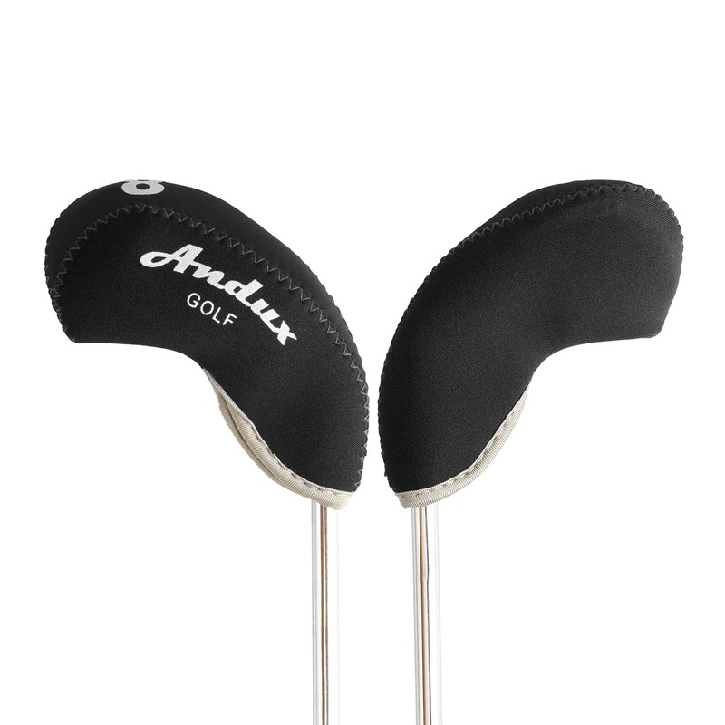 Andux 10pack/set Neoprene Golf Iron Club Head Covers Black/black MT/A03