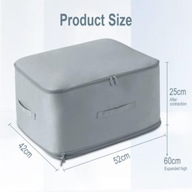 Seahelms Compression Storage Bag, Large Capacity Storage Bag for Duvets, Duvets, Blankets, Bedding and Clothes, Packing Cubes (Grey)