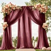 Chiffon Table Runner Burgundy, 77 x 300 cm Soft and