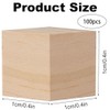 100 Pcs Solid Wooden Blocks, Wood Cubes for Crafts and