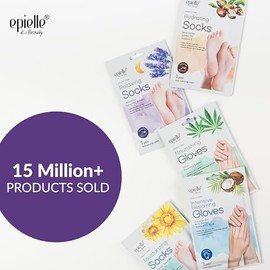 Epielle Máscara relajante para pies, 6 pares, suaviza y restaura con melatonina y extracto de lavanda, calcetines hidratantes profundos para pies seco