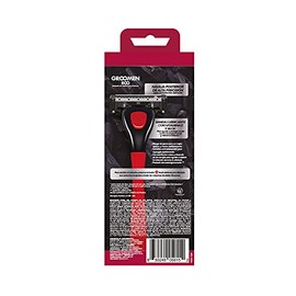 GROOMEN 500 - Rastrillo de 5 cuchillas con nanotecnología cerámica, doble banda lubricante, carbón activado, aloe vera y vitamina E. Caja con mango y 