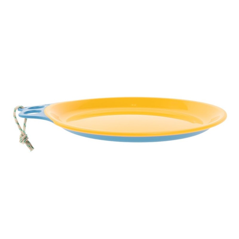 CHUMS CH62-1731-A081-00 Camper Dish Outdoor Plate, Blue/Yellow, Diameter 9.1 x