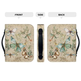 WUYOJUXA Vintage Butterflies Bible Carrying Tote Bags for Women Bible Cover with Durable Handle Quilted Bible Carrying Case for Girls Book Protector for Book Lovers-size：M