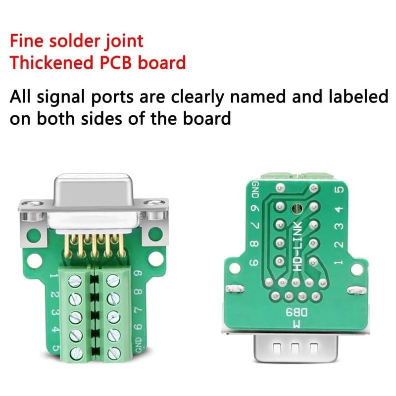 PENGLIN DB9 Female Solderless Metal Housing 9 Pin RS232 D-SUB