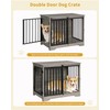 Hzuaneri Dog Crate Furniture, 32" Double Door Dog Crate with