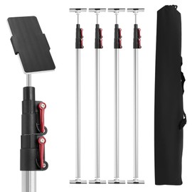 10FT Dust Barrier Poles 4 Pack withCarry Bag, Stainless Steel Retractable Zipper Wall Poles Kit for Renovation, Remodeling and Isolation Work