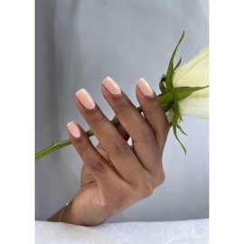 Nude Press on Nails Short Square Fake Nails 24Pcs Solid Color Full Cover Nails Press ons,Glue On Nails with Nail Glue,Nude False Nails Stick on Nails Visit the WOOYAS Store