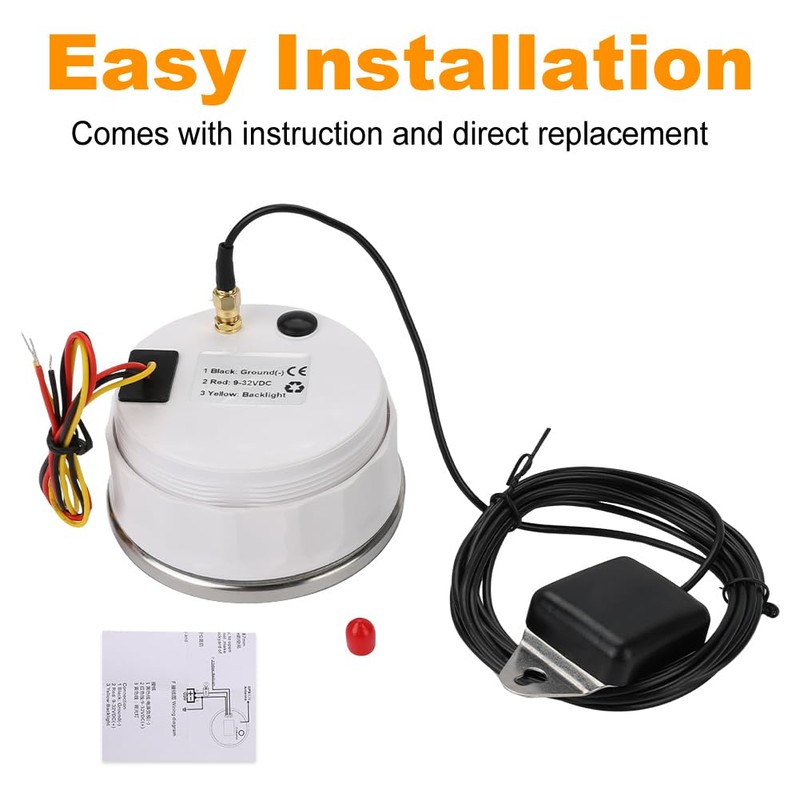 WATERWICH 160MPH Boat Car Speedometer Gauge 85mm 3-3/8" Odometer 7