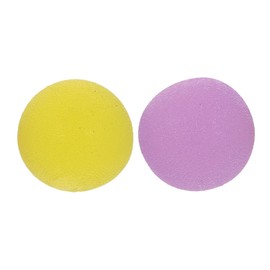 FRCOLOR 2Pcs Round Grip Balls for Hand Therapy Stress Relief Finger Exercise Yellow Light Purple Medium Durable High Elasticity Design Increases Flexibility Reduces Joint