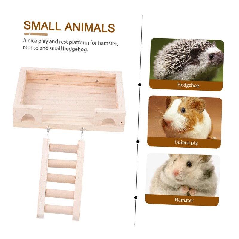 SUPVOX Hamster Climbing Ladder and Standing Platform Natural Design for