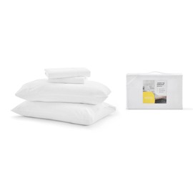 Nooz Juego de Sábanas Essential Microfibra Suaves y Fáciles de Lavar, Blanco, Tamaño King, NOSH1004                                                   