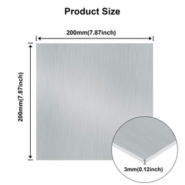 LAVMHAB 2 pieces aluminium sheet, 3 mm thick aluminium plates, 200 mm x 200 mm aluminium plate with protective film, aluminium sheets for DIY crafts