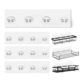 KaiwayInno 4 Pack Shower Caddy Adhesive Replacement, Strong Shower Shelf Adhesive Hooks for Corner Shelf Basket, Bathroom Rack, Kitchen Rack and Soap Holder