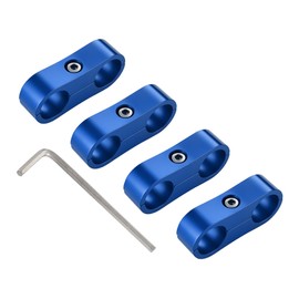 EVIL ENERGY Hose Separator Clamp, Fuel Line Mounting Clamp Aluminum 4PCS (Blue, 8AN)