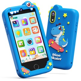 KOKODI 4 Inch Kids Smart Phone, Touchscreen HD Dual Camera Cell Phone for Children, Christmas Birthday Gifts Dinosaur Learning Toys for Boys 3-10, First Preschool Education Phone Toy with 200+ Games